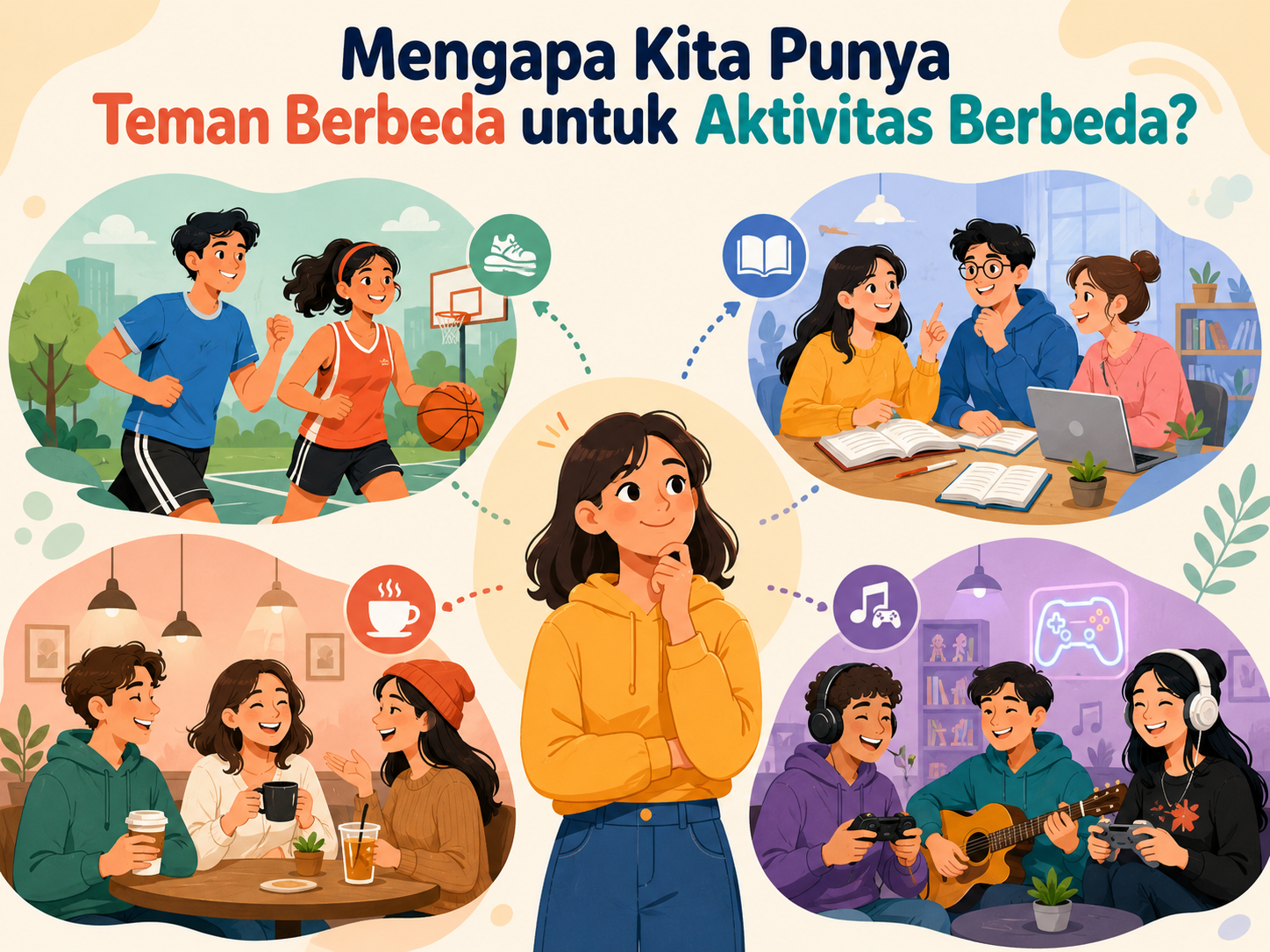 Mengapa Kita Punya Teman Berbeda untuk Aktivitas Berbeda?